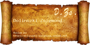 Dolinszki Zsigmond névjegykártya